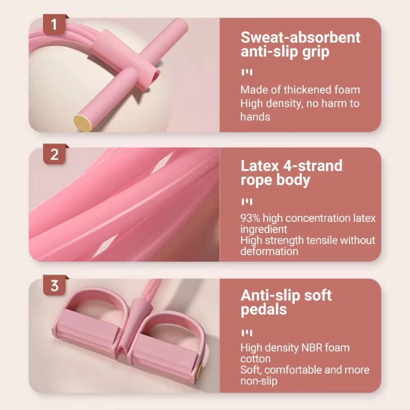 6-Tube Resistance Band Multi Function Tension Rope Fitness Bands 6-Tube Elastic Yoga Pedal Puller for Sports Exercises at Gym