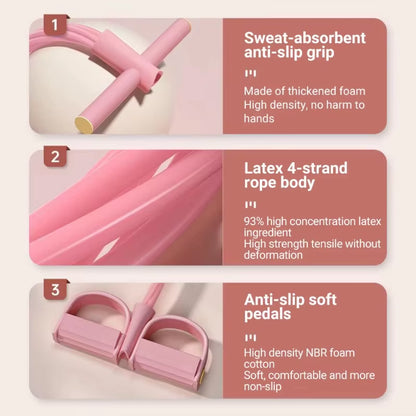 6-Tube Resistance Band Multi Function Tension Rope Fitness Bands 6-Tube Elastic Yoga Pedal Puller for Sports Exercises at Gym